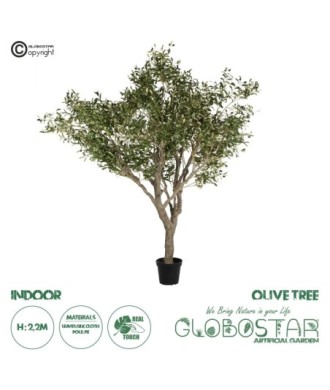 GloboStar® Artificial Garden OLIVE TREE 21112 Τεχνητό Διακοσμητικό Δέντρο Ελιά Υ220cm